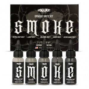 Тату краска Dynamic Colors Smoke Opaque Greys Set (5 пигментов)